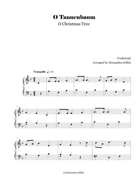 O Tannenbaum O Christmas Tree Easy Piano Solo Sheet Music