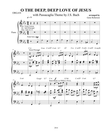 Free Sheet Music O The Deep Deep Love Of Jesus Ebenezer