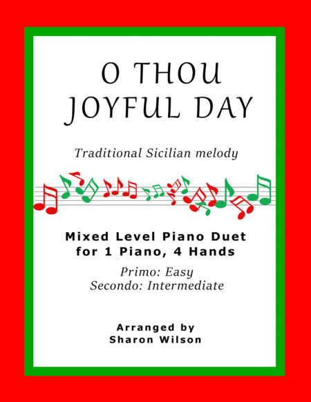 O Thou Joyful Day Easy Piano Duet 1 Piano 4 Hands Sheet Music