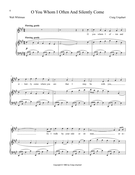 Free Sheet Music O You Whom I Often And Silently Come