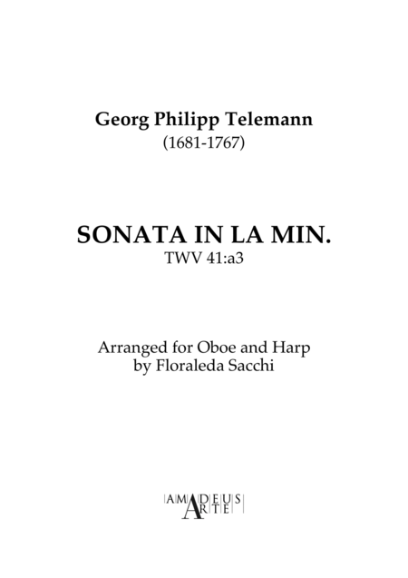 Free Sheet Music Oboe Sonata In A Minor