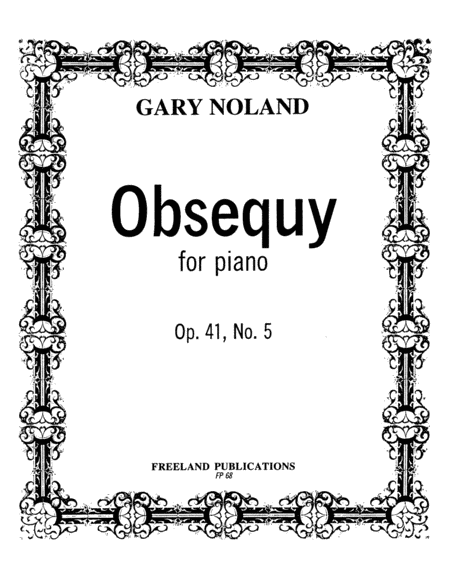 Free Sheet Music Obsequy For Piano Op 41 No 5