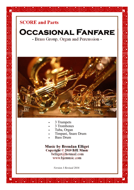 Occasional Fanfare Brass Group Organ And Percussion Sheet Music