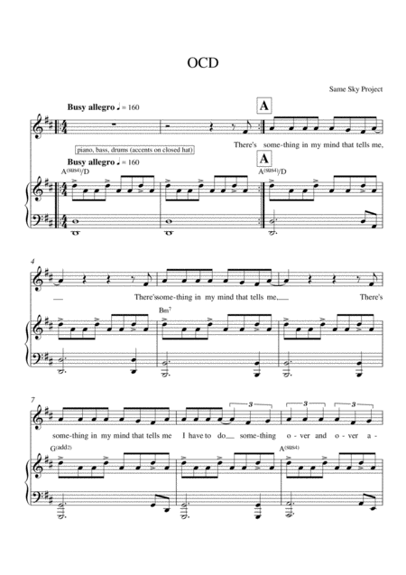 Free Sheet Music Ocd