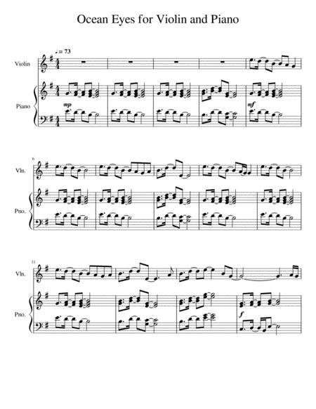 Ocean Eyes For Violin And Piano Sheet Music