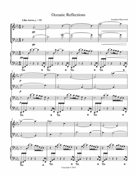 Free Sheet Music Oceanic Reflections