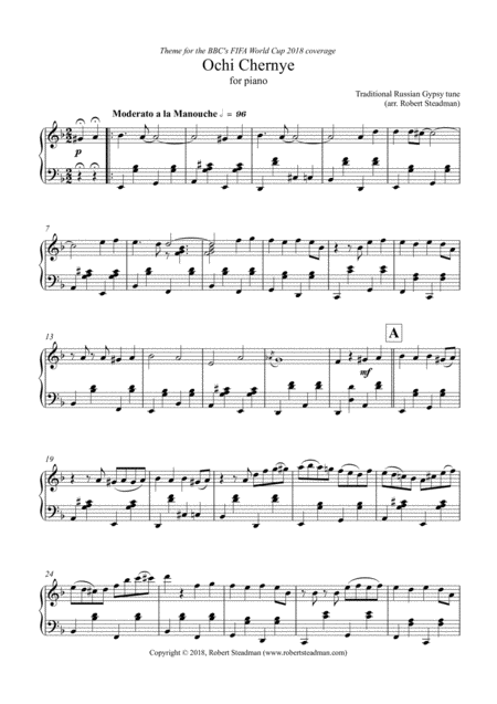 Free Sheet Music Ochi Chernye