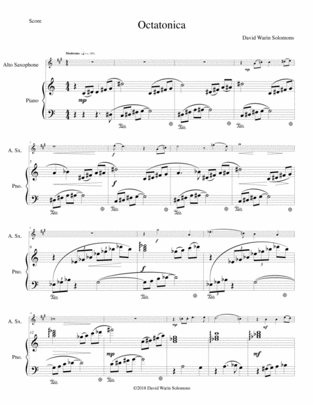 Octatonica For Alto Saxophone And Piano Sheet Music