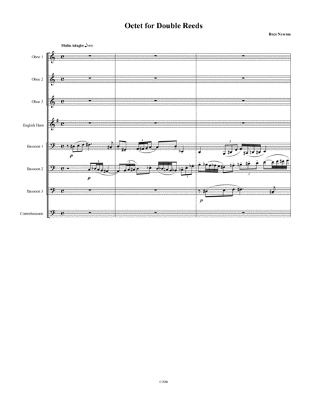 Octet For Double Reeds Sheet Music