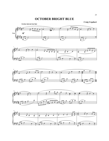 October Bright Blue Sheet Music