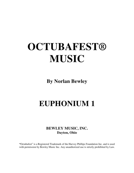 Free Sheet Music Octubafest Euphonium 1 Bass Clef Part Book Tuba Euphonium Quartet