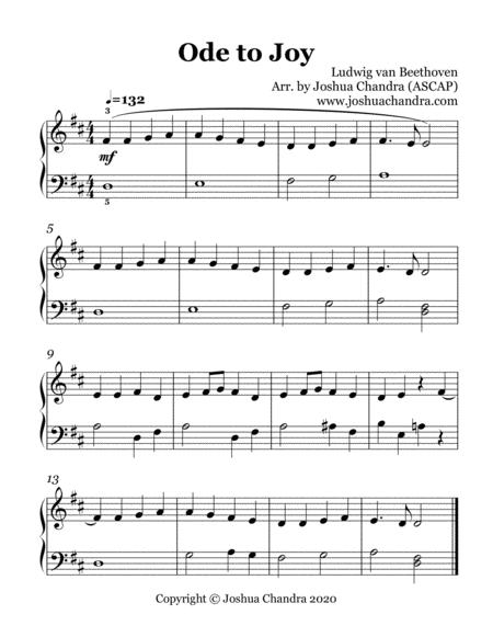 Free Sheet Music Ode To Joy Easy Piano W Slur Write In