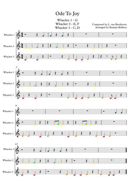 Ode To Joy For 8 Notes Diatonic Boomwhackers Sheet Music