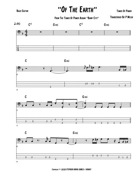 Of The Earth Bass Guitar Tab Sheet Music