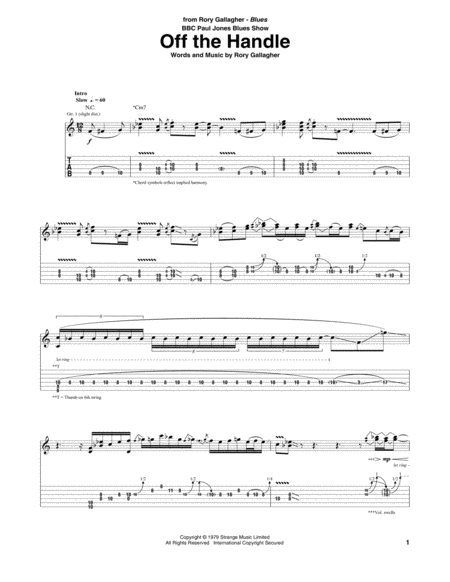 Free Sheet Music Off The Handle