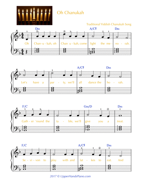 Free Sheet Music Oh Chanukah