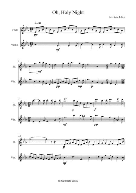 Free Sheet Music Oh Holy Night Flute Violin Duet