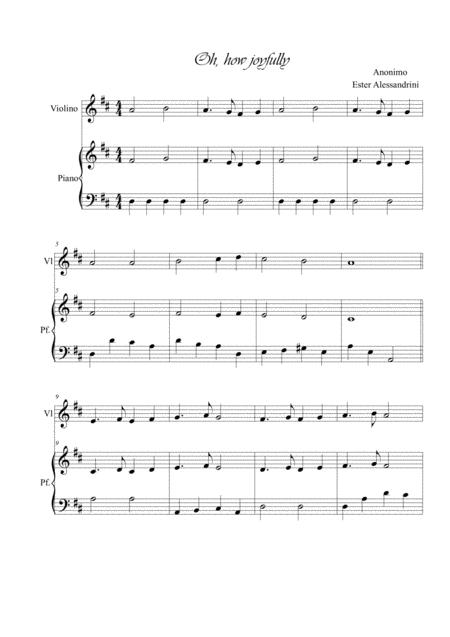 Free Sheet Music Oh How Ioyfully Violin And Piano
