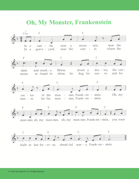 Oh My Monster Frankenstein Sheet Music