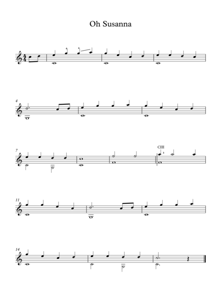 Oh Susanna American Traditional Song Sheet Music