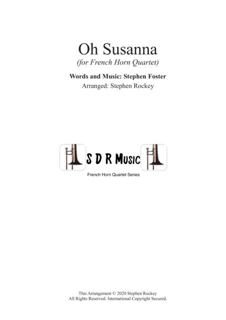 Oh Susanna For French Horn Quartet Sheet Music