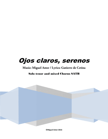 Ojos Claros Serenos Sheet Music