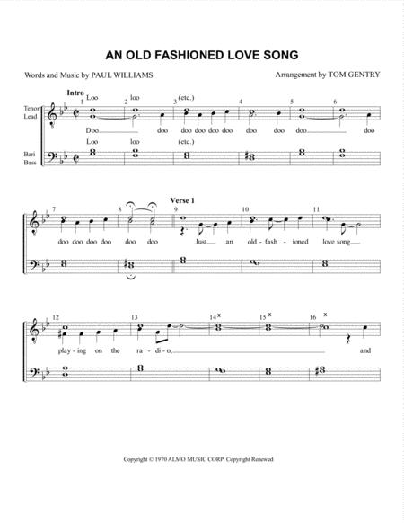 Old Fashioned Love Song An Ttbb Sheet Music