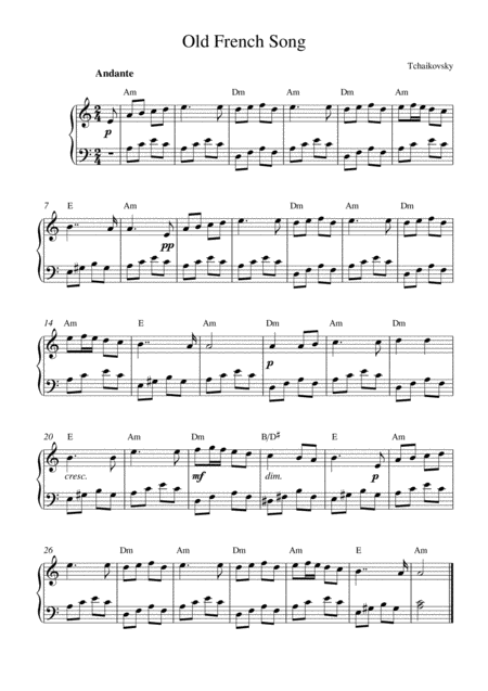 Free Sheet Music Old French Song
