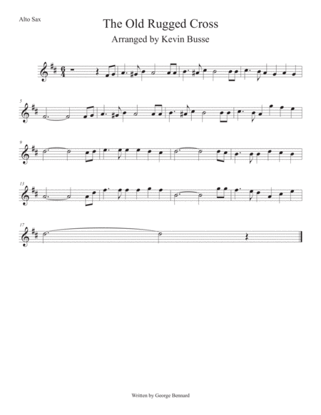 Old Rugged Cross Alto Sax Sheet Music