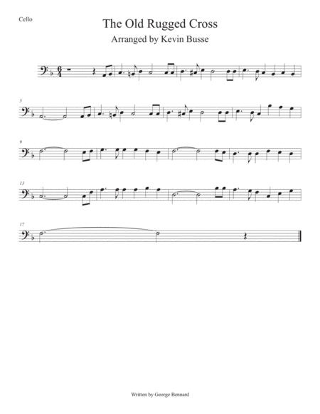 Free Sheet Music Old Rugged Cross Cello