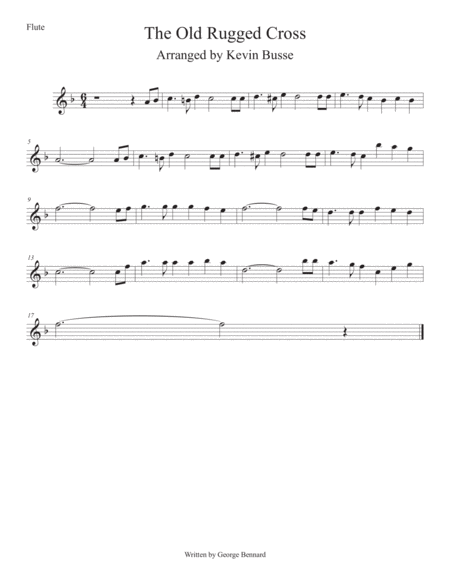 Free Sheet Music Old Rugged Cross Flute
