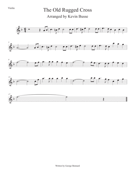 Old Rugged Cross Violin Sheet Music