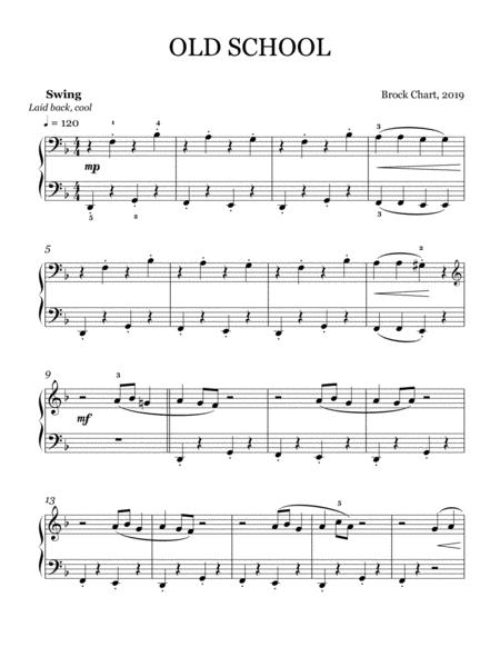 Old School Early Intermediate Jazz Piano Solo Sheet Music