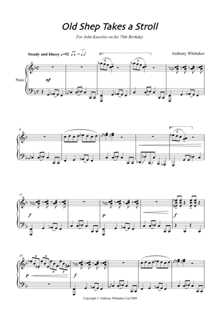 Free Sheet Music Old Shep Takes A Stroll