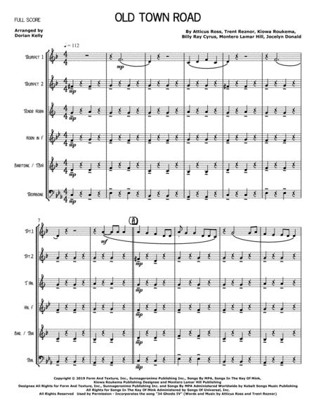 Old Town Road Brass Quartet Sheet Music