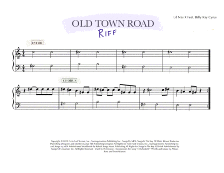 Free Sheet Music Old Town Road Easiest Piano Arrangement