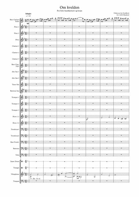 Om Kvelden In The Evening For Solo Bass Clarinet And Concert Band Sheet Music