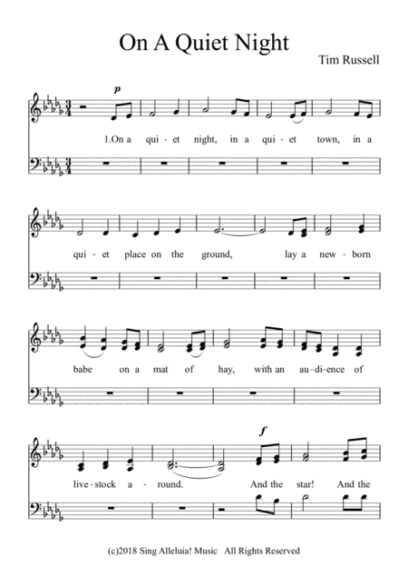 Free Sheet Music On A Quiet Night