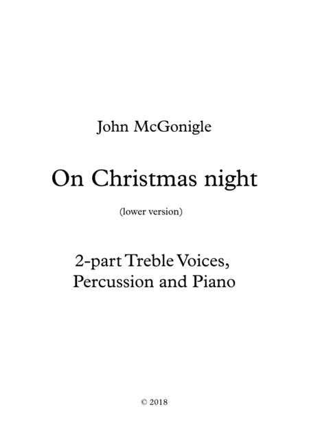 On Christmas Night Lower Version Sheet Music