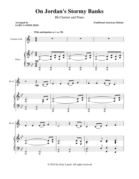 Free Sheet Music On Jordans Stormy Banks Clarinet Piano And Clr Prt