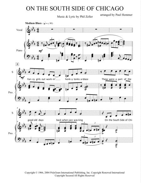 On The South Side Of Chicago Vocal Piano Eb Sheet Music