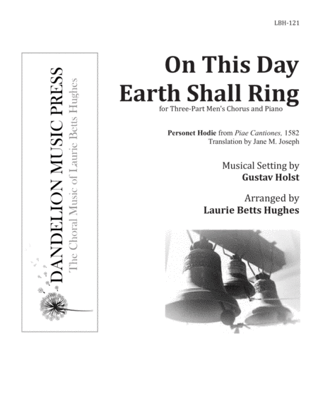 On This Day Earth Shall Ring Personet Hodie Three Part Mens Choir Sheet Music