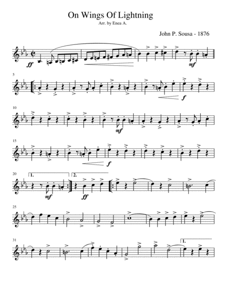 On Wings Of Lightning Sheet Music