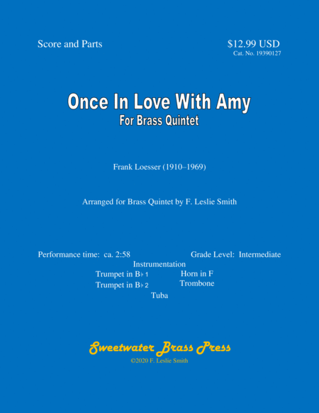 Free Sheet Music Once In Love With Amy For Brass Quintet