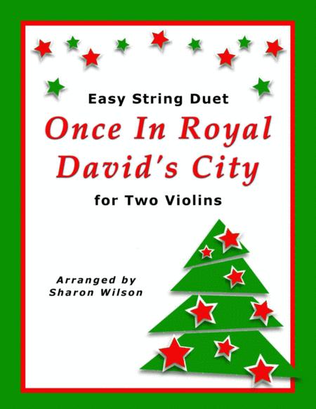 Free Sheet Music Once In Royal David City Easy Violin Duet