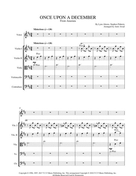 Free Sheet Music Once Upon A December From Walt Disney Anastasia Arranged For String Orchestra