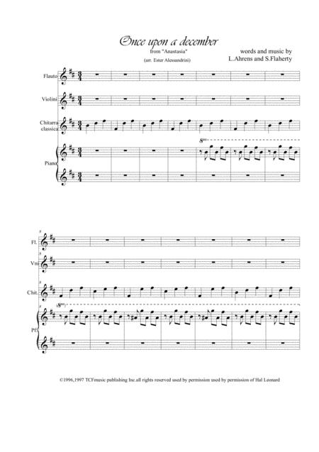 Free Sheet Music Once Upon A December Quartet