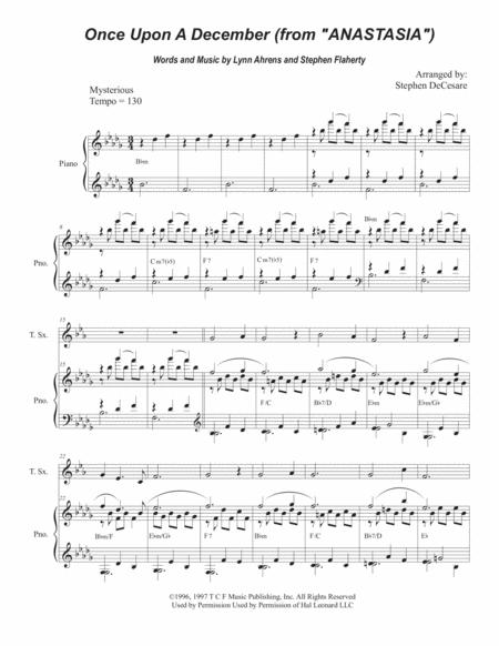 Free Sheet Music Once Upon A December Tenor Saxophone And Piano