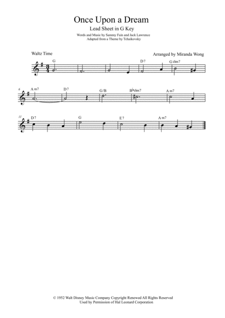 Once Upon A Dream Alto Saxophone Solo Sheet Music