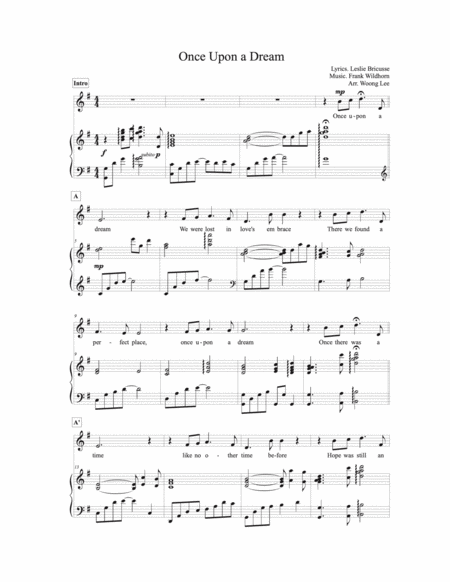 Once Upon A Dream For Vocal Piano Sheet Music